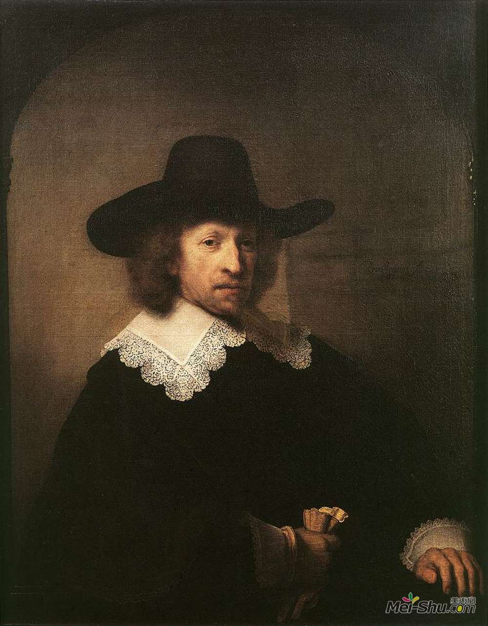 伦勃朗(Rembrandt)高清作品《Portrait of Nicolas van Bambeeck》