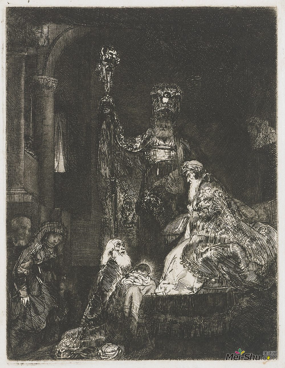 伦勃朗(Rembrandt)高清作品《庙宇展示》
