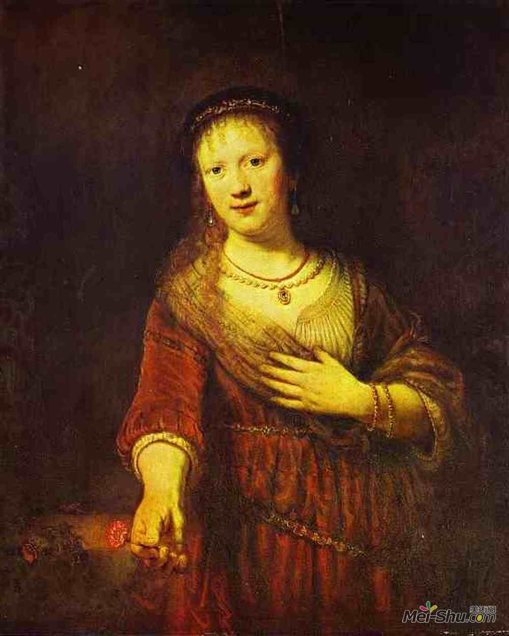 伦勃朗(Rembrandt)高清作品《在她的厕所里》