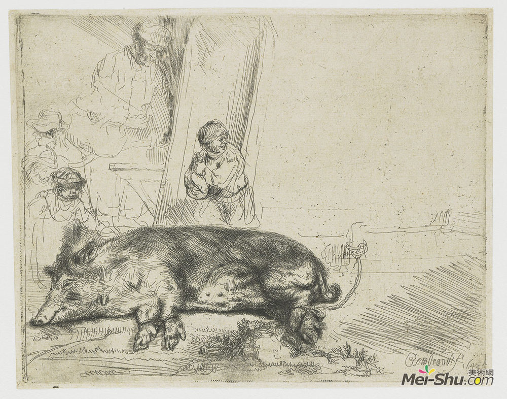 伦勃朗(Rembrandt)高清作品《猪》