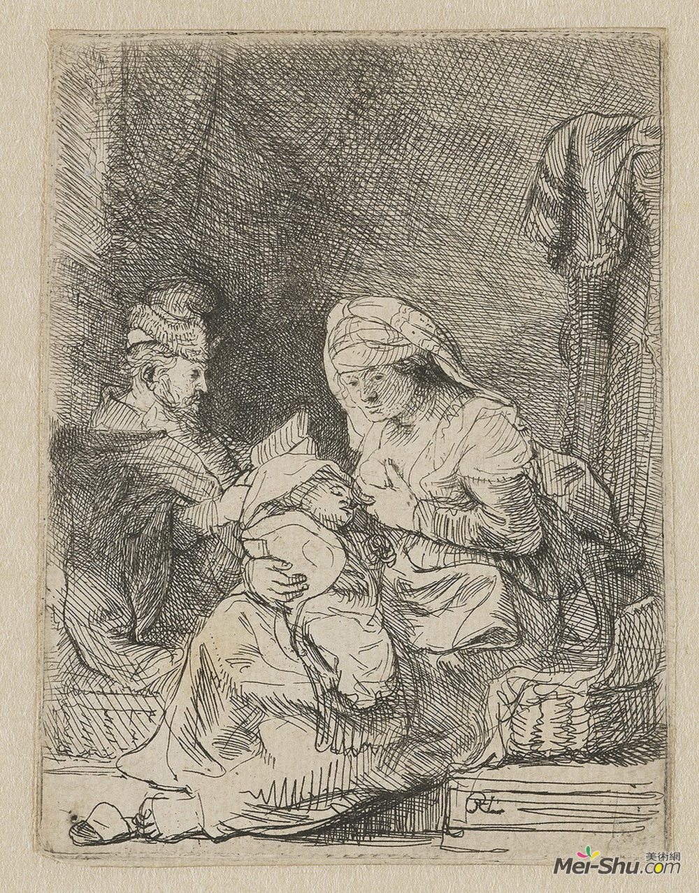 伦勃朗(Rembrandt)高清作品《神圣家庭》