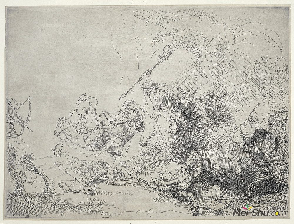 伦勃朗(Rembrandt)高清作品《猎狮》