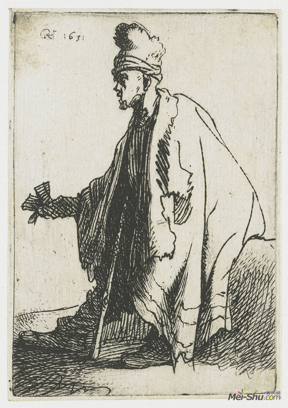 伦勃朗(Rembrandt)高清作品《The leper (Lazarus clep)》