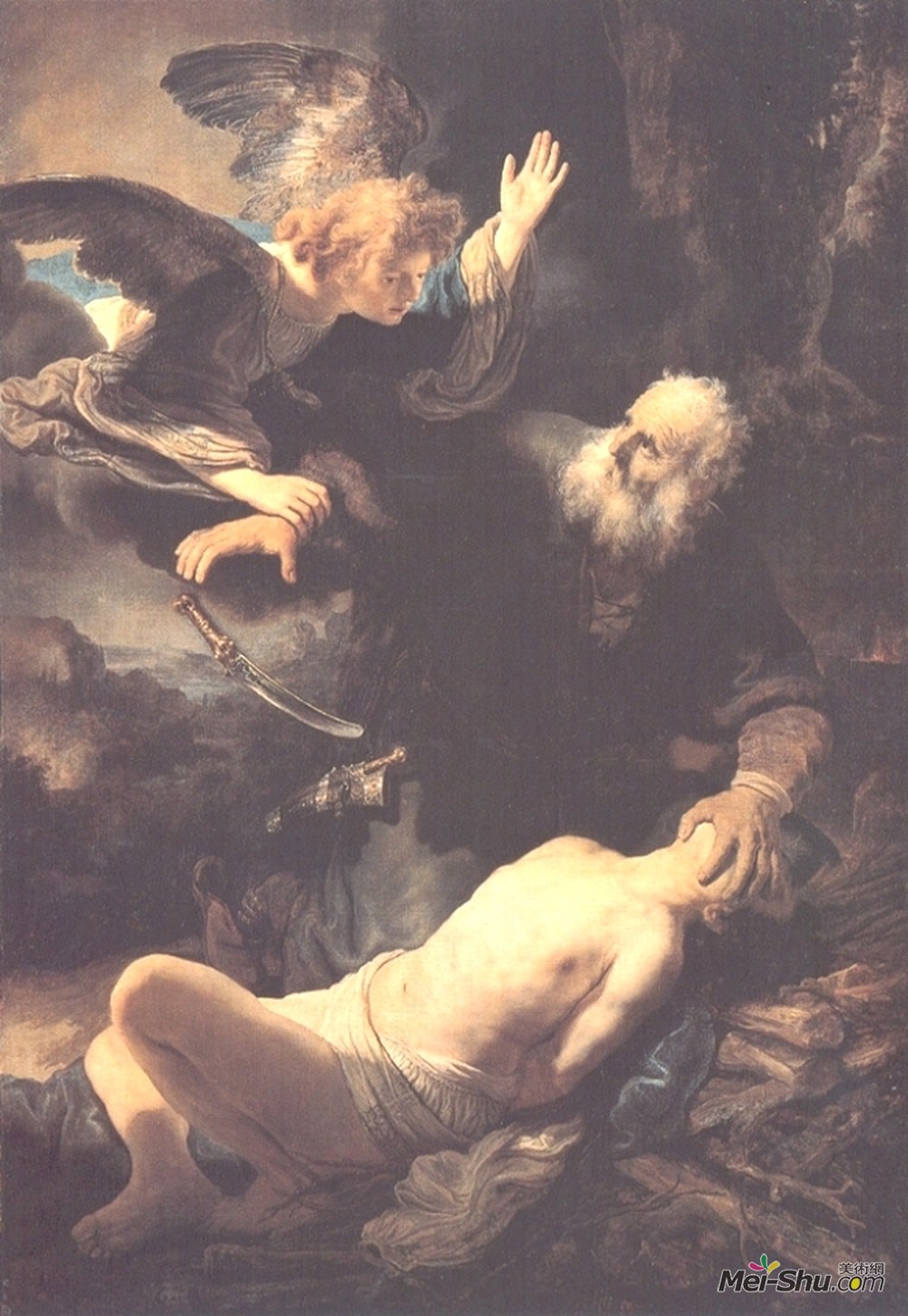 伦勃朗(Rembrandt)高清作品《亚伯拉罕的牺牲》