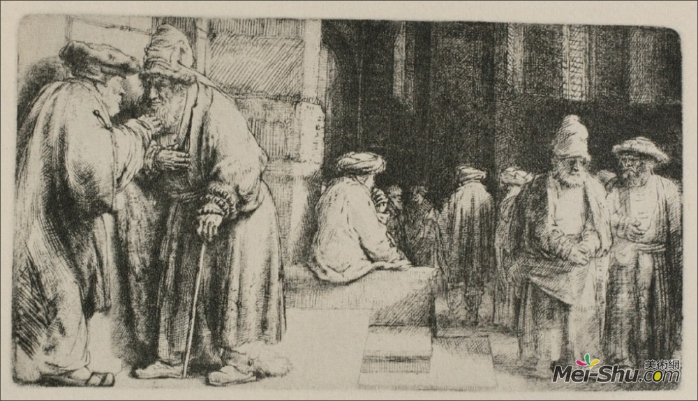 伦勃朗(Rembrandt)高清作品《犹太教堂》
