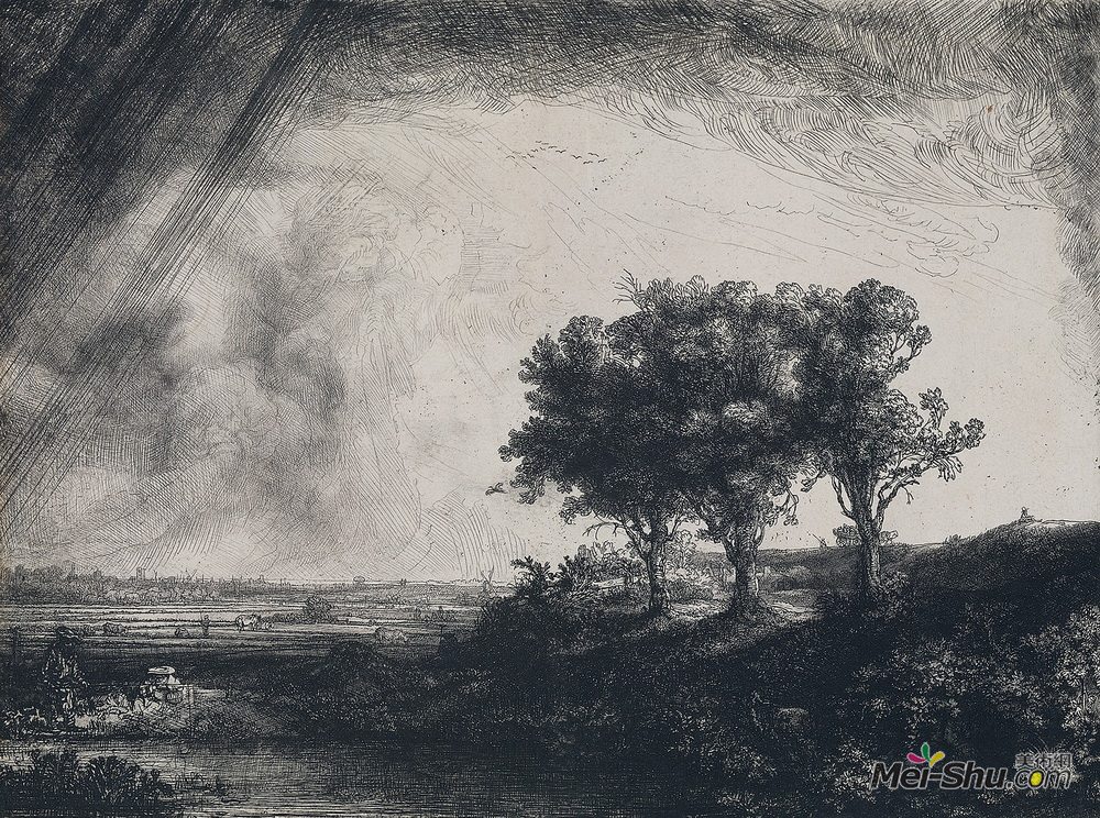 伦勃朗(Rembrandt)高清作品《三棵树》
