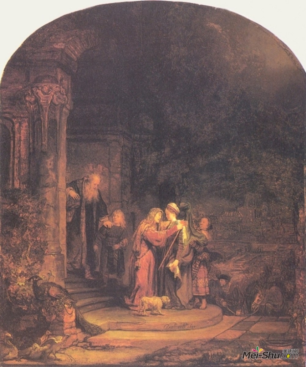 伦勃朗(Rembrandt)高清作品《恶魔拜访》