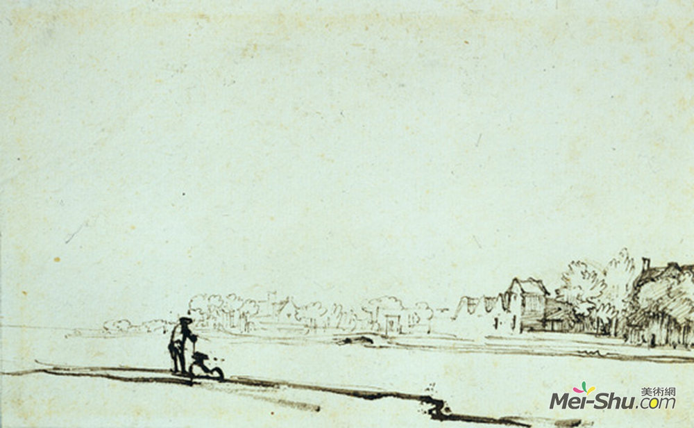 伦勃朗(Rembrandt)高清作品《阿姆斯特丹阿姆斯特尔河河风光图》
