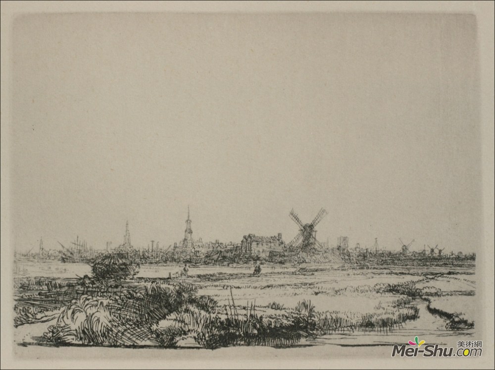 伦勃朗(Rembrandt)高清作品《阿姆斯特丹观》