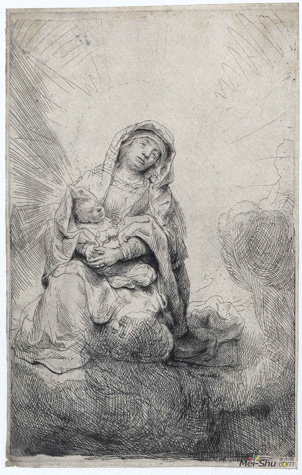 伦勃朗(Rembrandt)高清作品《云中童女》