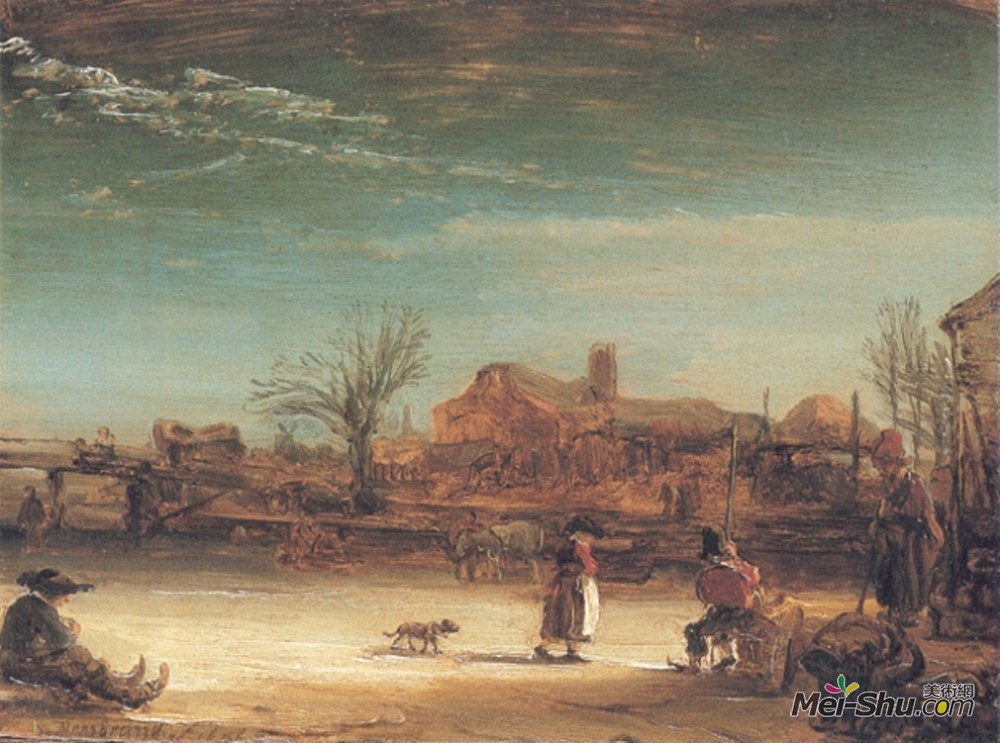伦勃朗(Rembrandt)高清作品《冬季景观》