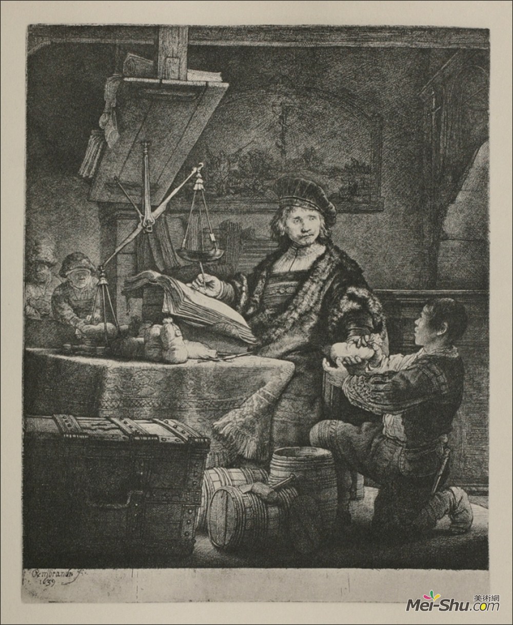 伦勃朗(Rembrandt)高清作品《Wittenboogaert，黄金秤》