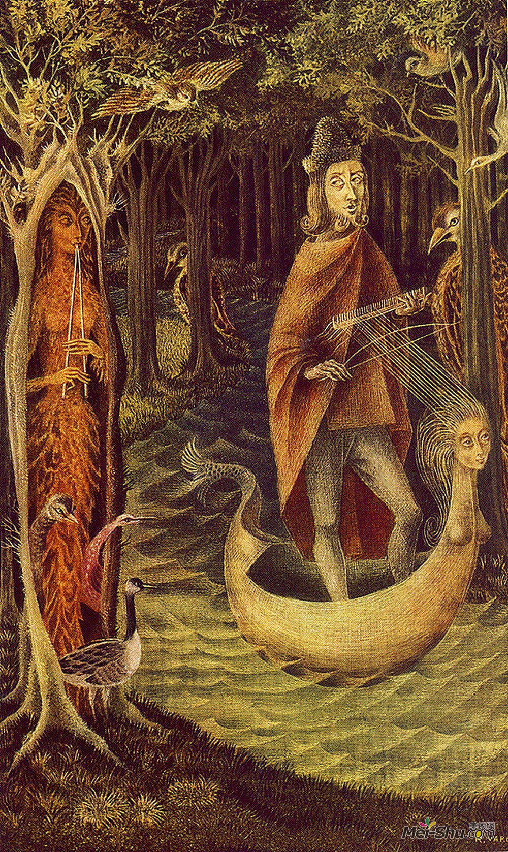 雷梅迪奥斯?瓦罗(Remedios Varo)高清作品《吟游诗人》