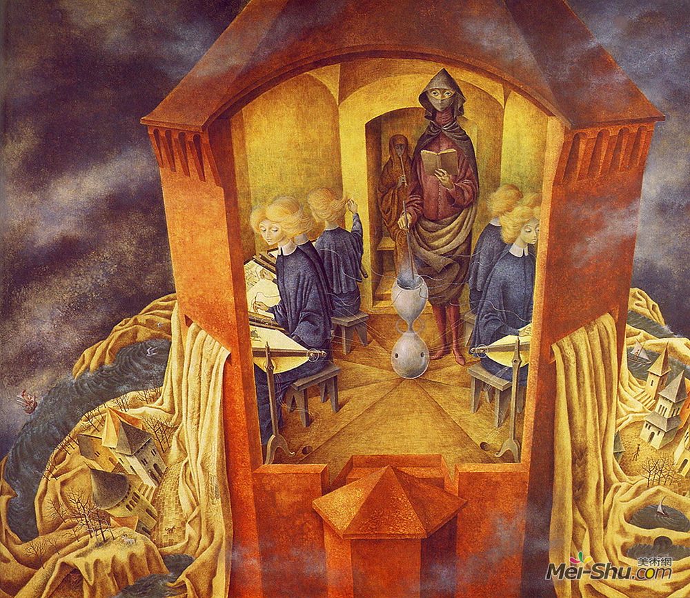 雷梅迪奥斯?瓦罗(Remedios Varo)高清作品《刺绣地球的披风》