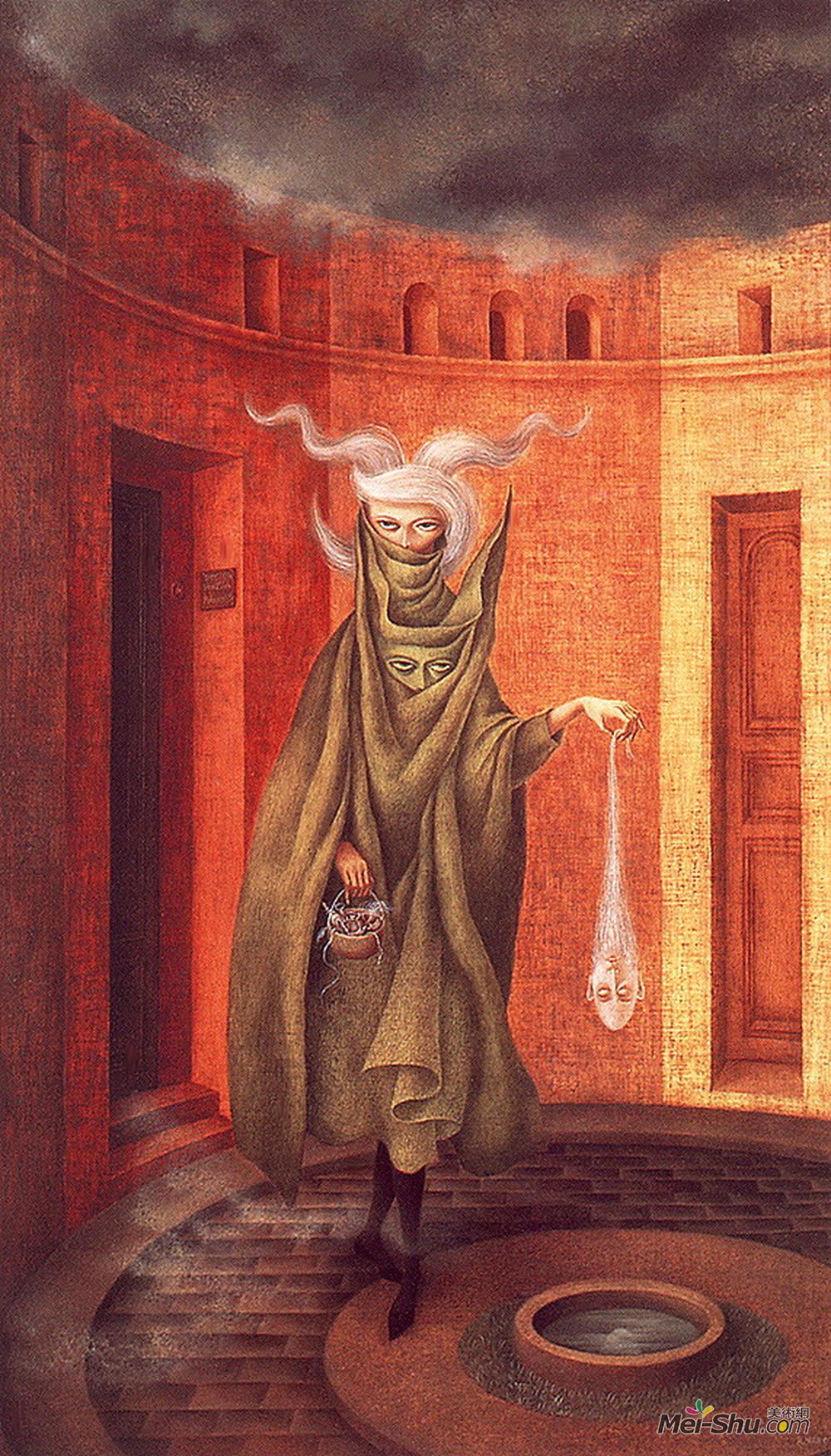 雷梅迪奥斯?瓦罗(Remedios Varo)高清作品《离开心理分析师的女人》