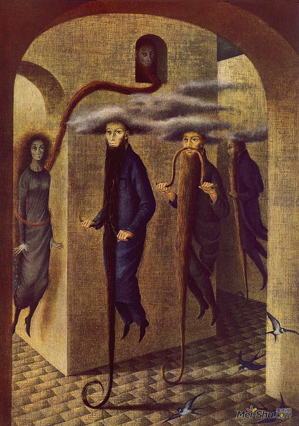 雷梅迪奥斯?瓦罗(Remedios Varo)高清作品《毛发运动》