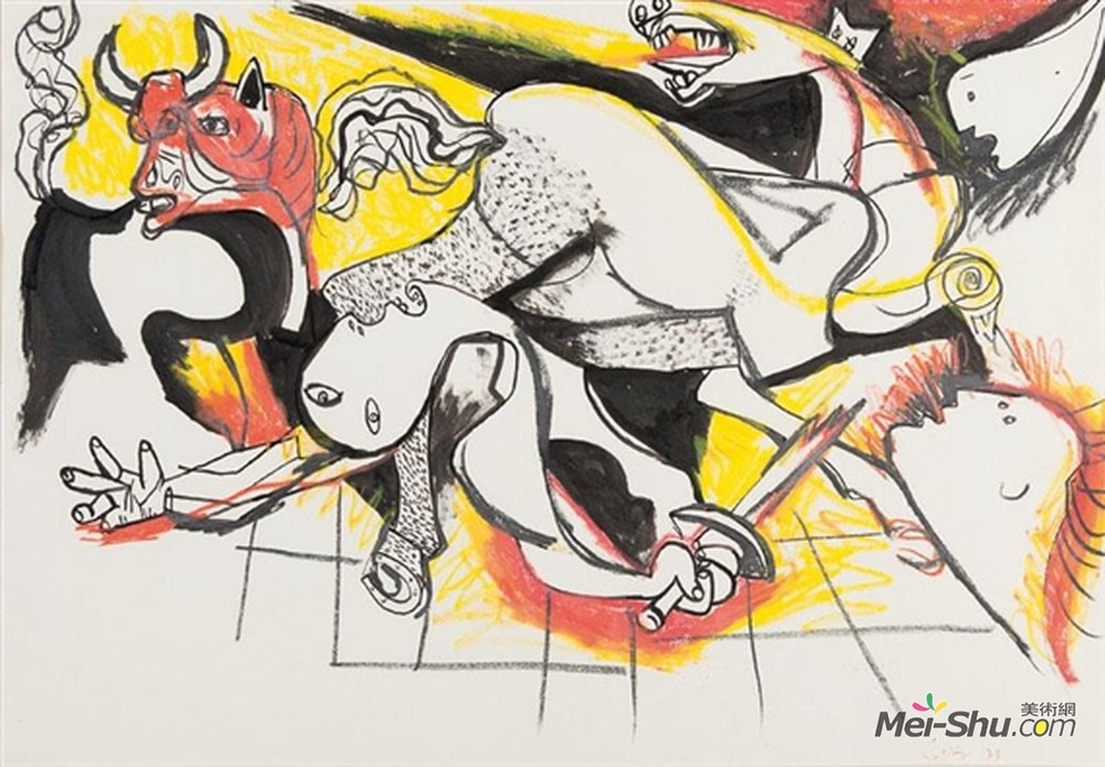 雷纳托·古图索(Renato Guttuso)高清作品《达格尼卡》