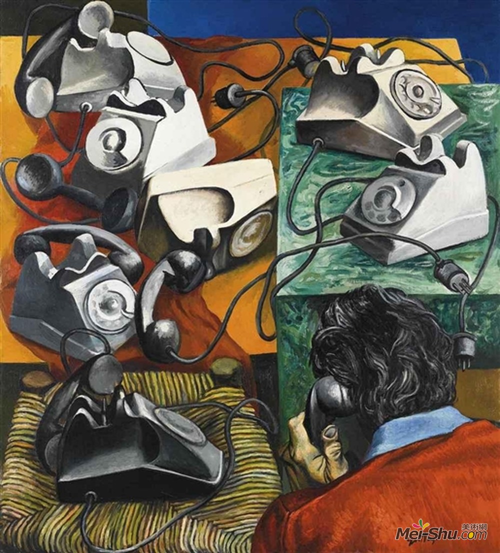 雷纳托·古图索(Renato Guttuso)高清作品《Telefoni. L'incomunicabilit&à》