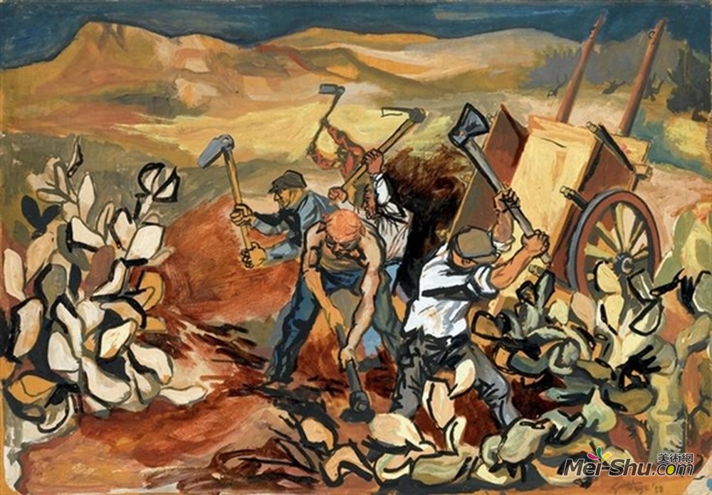 雷纳托·古图索(Renato Guttuso)高清作品《康塔迪尼亚拉沃罗》