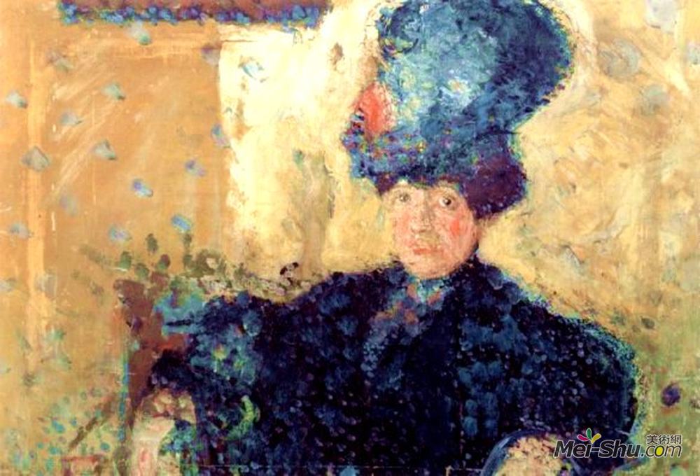 理查德德·盖斯特尔(Richard Gerstl)高清作品《Half-length portrait of Mathilde Schoenberg》