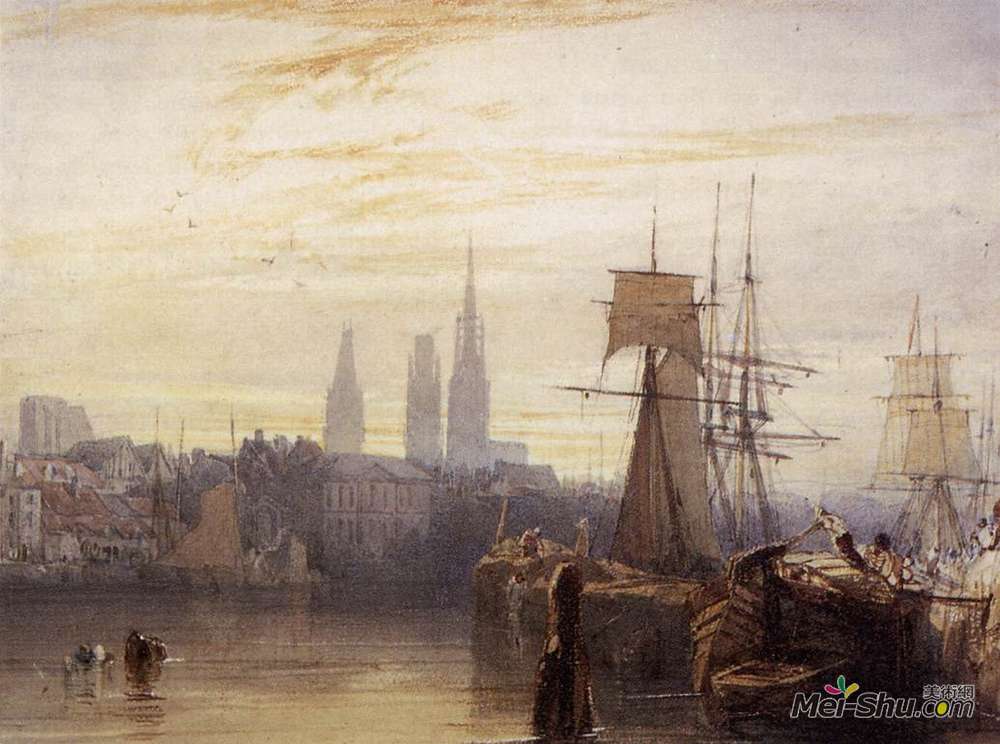 理查德德·帕克斯·伯宁顿(Richard Parkes Bonington)高清作品《鲁昂》