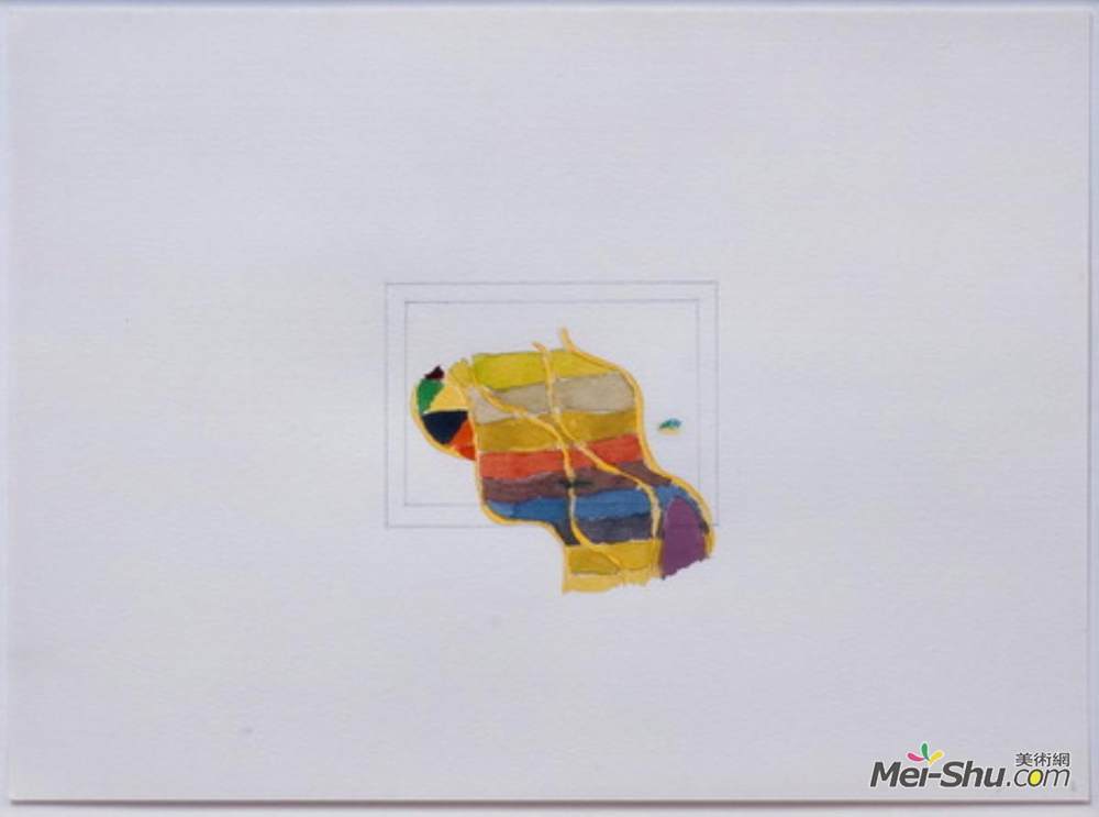 理查德德·塔特尔(Richard Tuttle)高清作品《黄色和绿色的主题（垂直墙）》