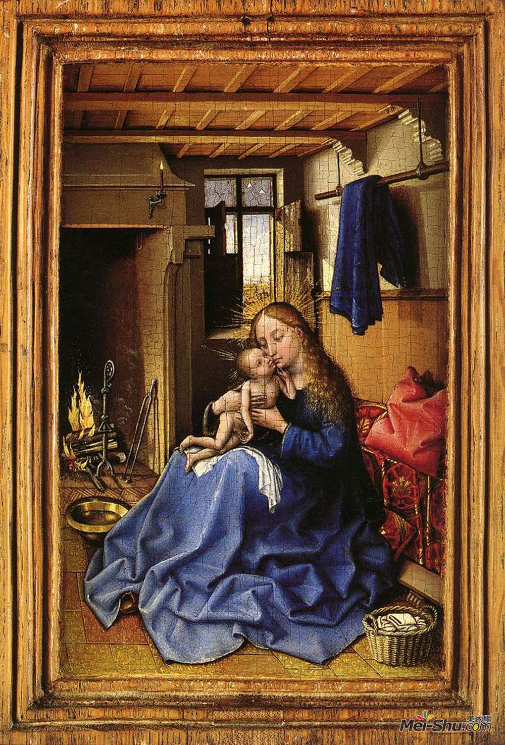 罗伯特.康宾(Robert Campin)高清作品《室内的童贞与童子》