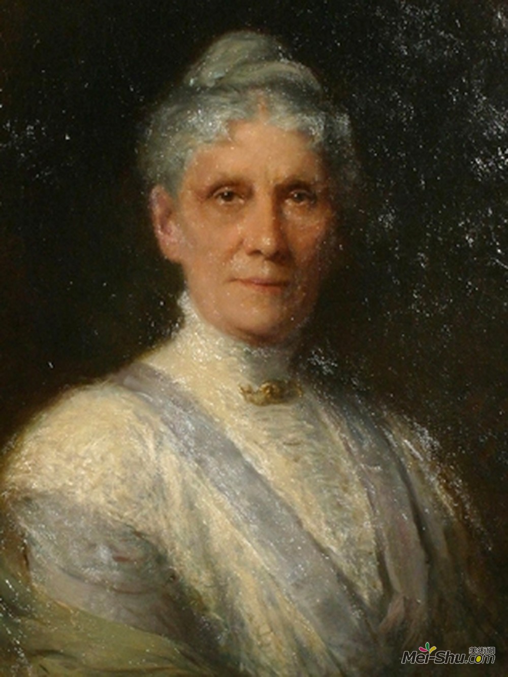 罗伯特·哈里斯(Robert Harris)高清作品《Portrait of Anna H. Leonowens (detail)》