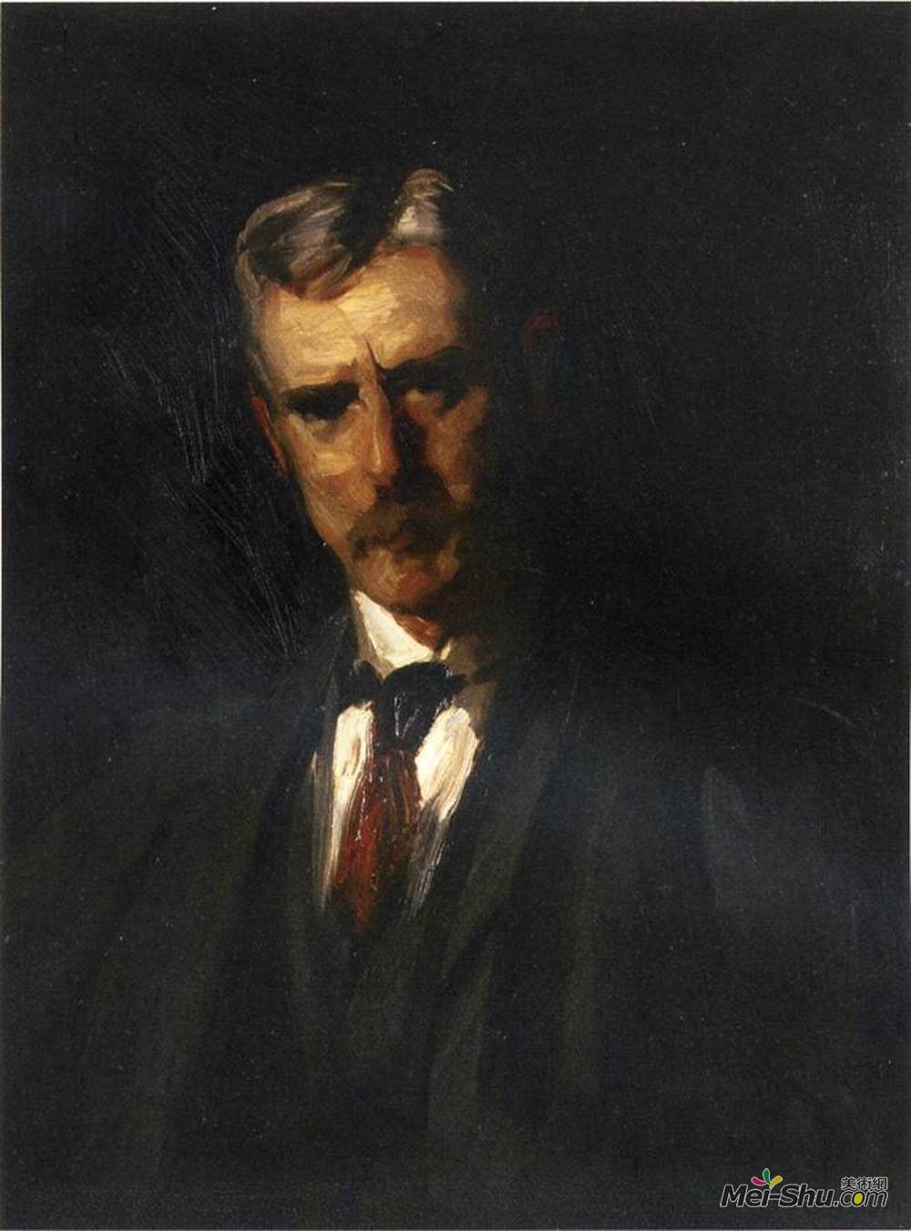 罗伯特·亨利(Robert Henri)高清作品《Portrait of Thomas Anschutz》