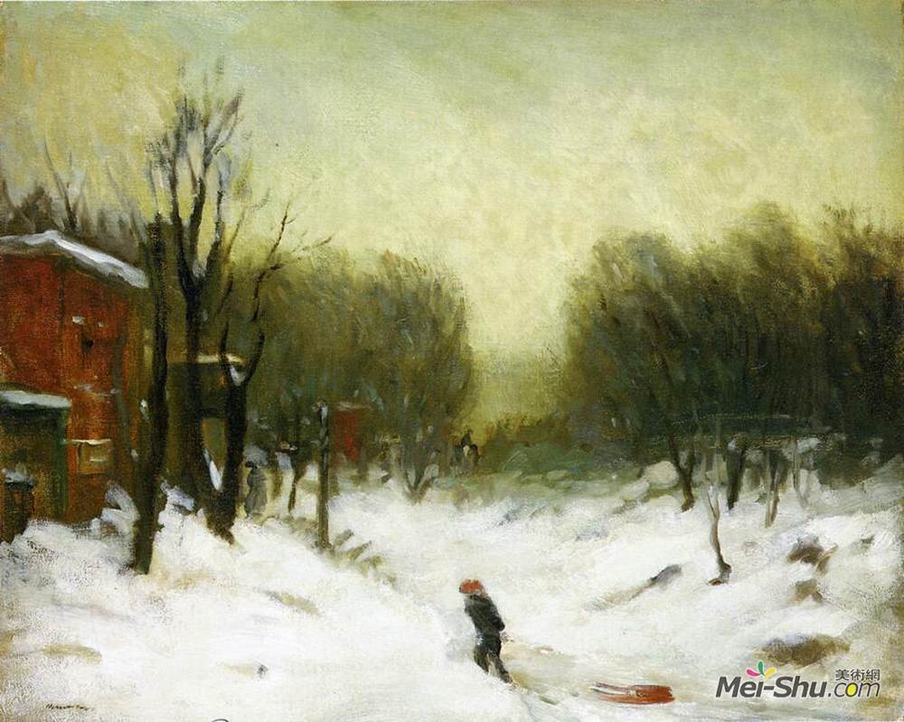 罗伯特·亨利(Robert Henri)高清作品《雪中的第七大道》