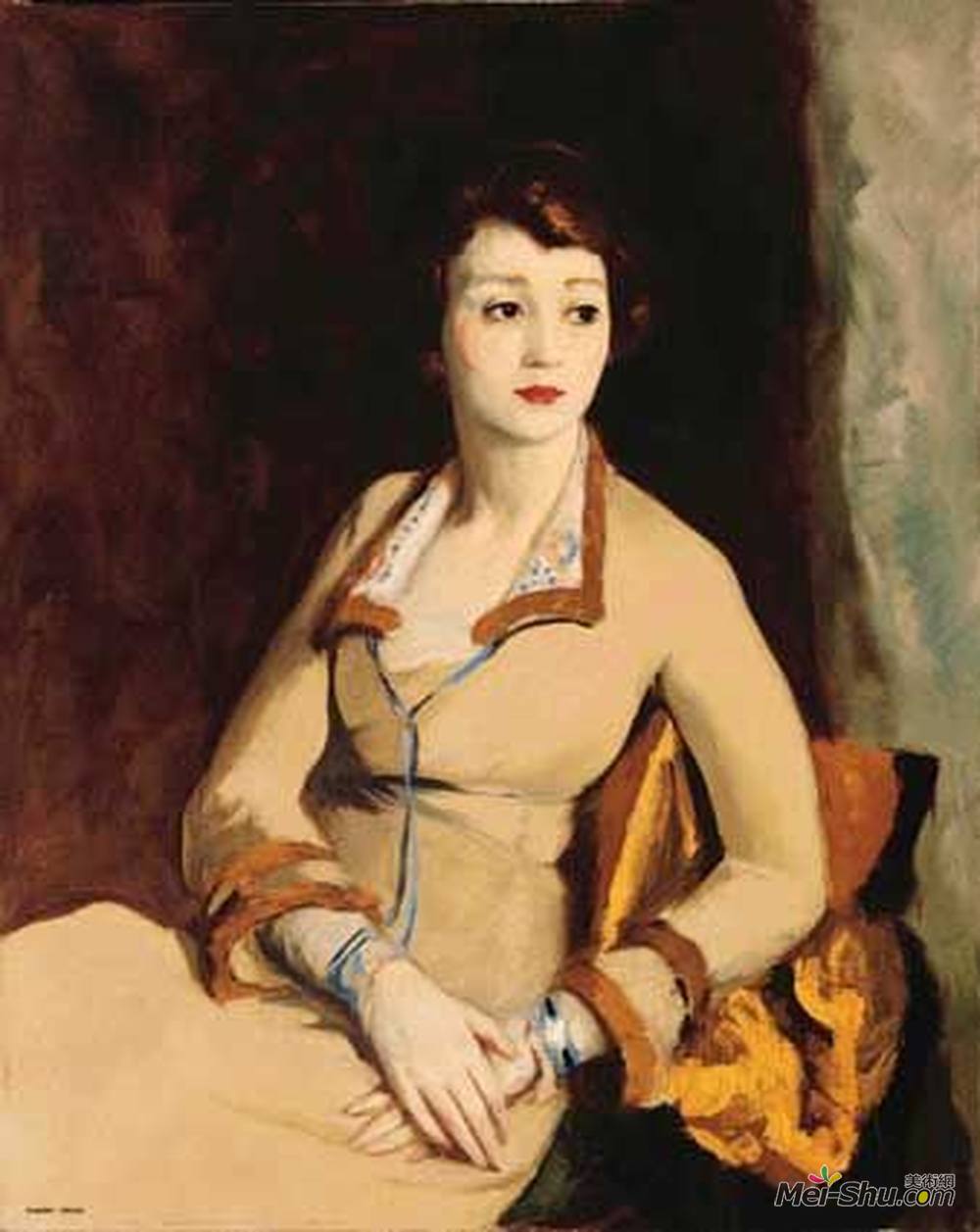 罗伯特·亨利(Robert Henri)高清作品《Portrait of Fay Bainter》