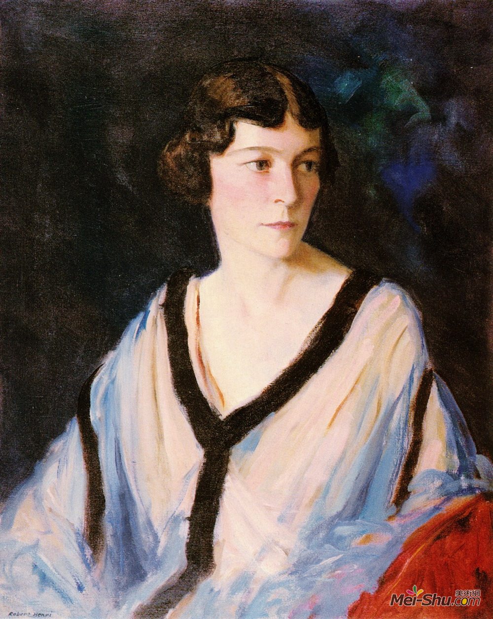 罗伯特·亨利(Robert Henri)高清作品《Portrait of Mrs. Edward H. (Catherine) Bennett》