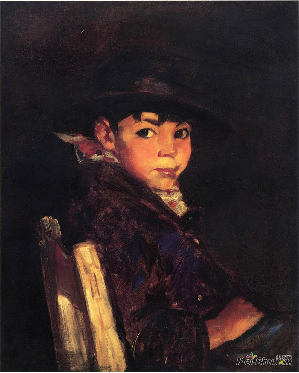 罗伯特·亨利(Robert Henri)高清作品《青年体育（弗朗西斯科）》