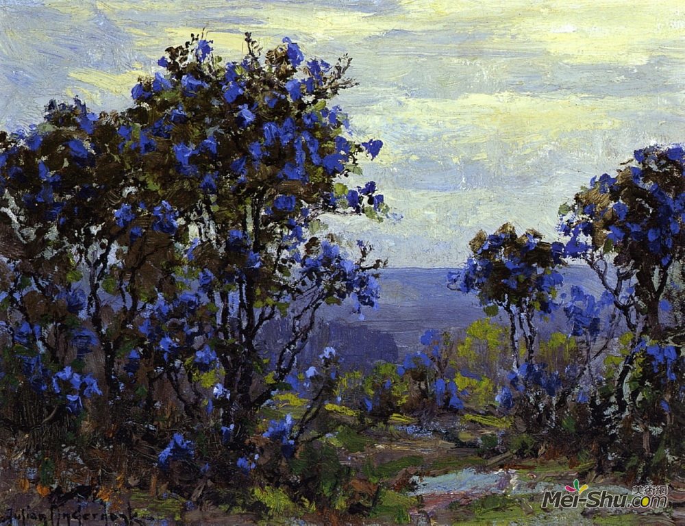 罗伯特·朱利安(Robert Julian Onderdonk)高清作品《山桂林月桂》