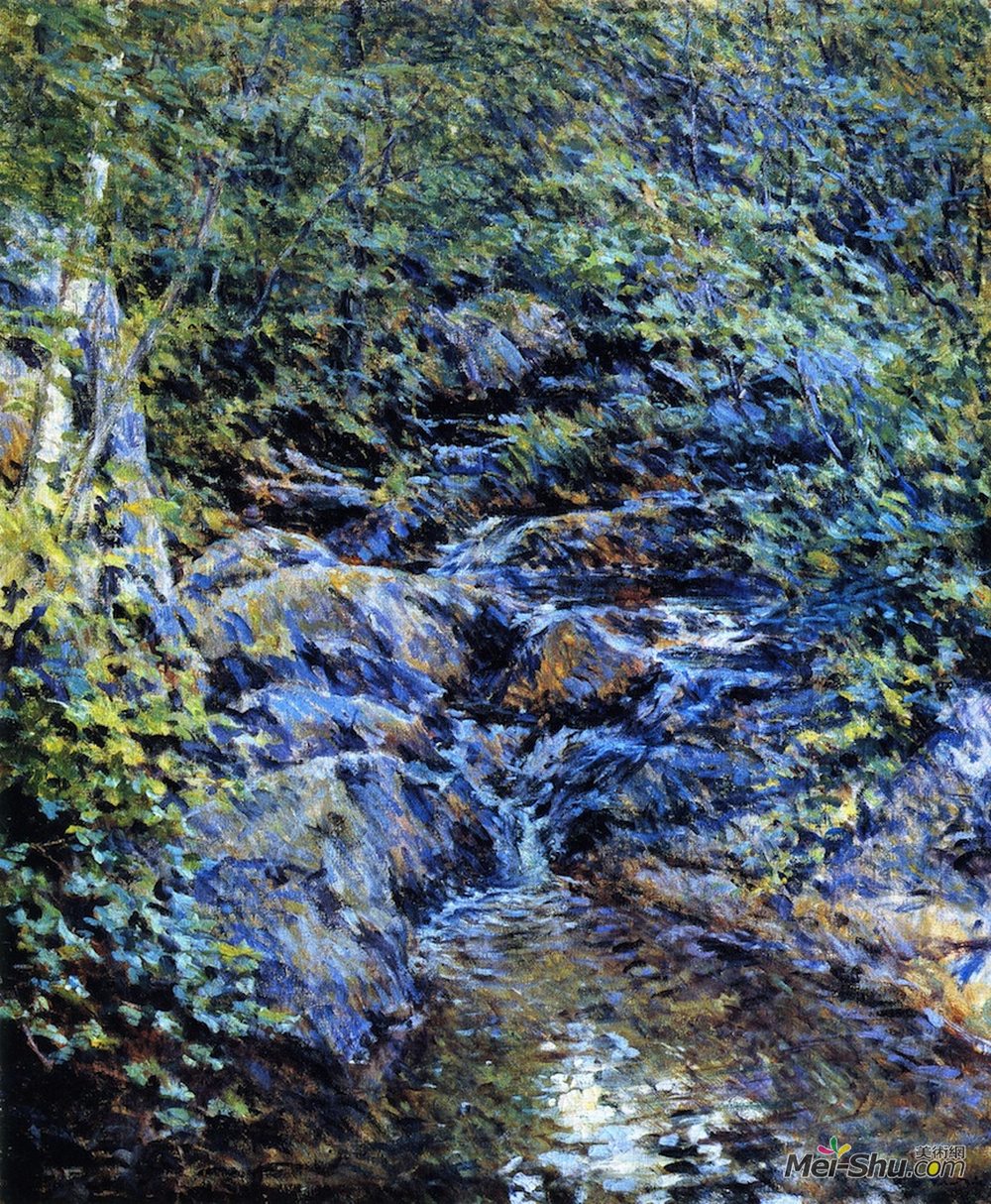 罗伯特·刘易斯·里德(Robert Lewis Reid)高清作品《瀑布景观》