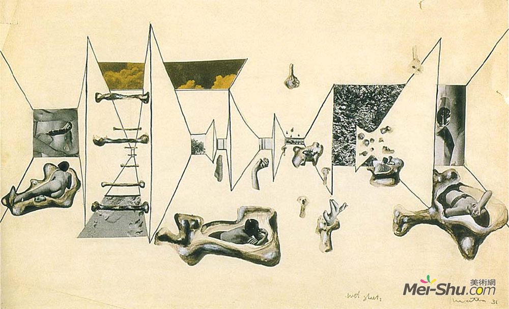 瓦贾达拉霍斯(Roberto Matta)高清作品《湿纸》