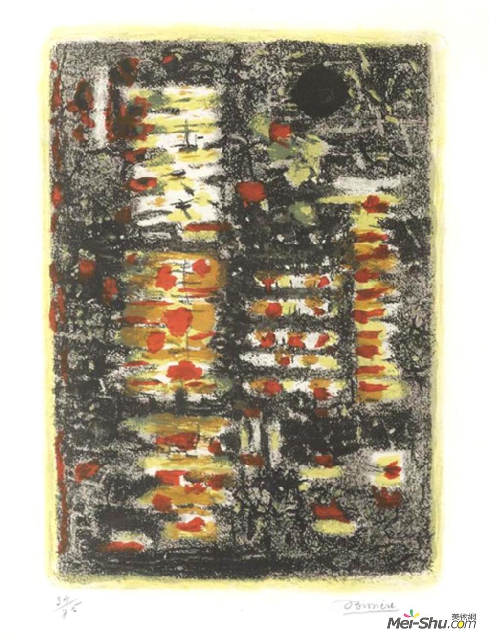 罗杰·比西耶(Roger Bissière)高清作品《黄黑合成》