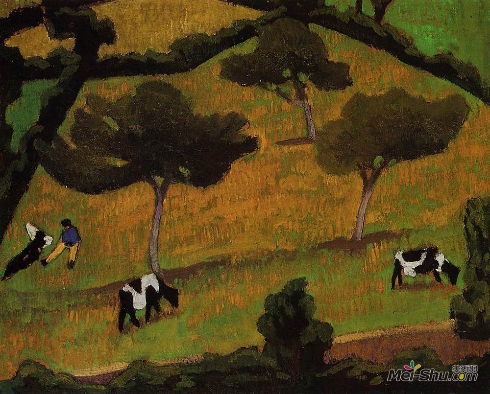 罗杰·德·拉·弗雷纳耶(Roger de La Fresnaye)高清作品《草地上的母牛》