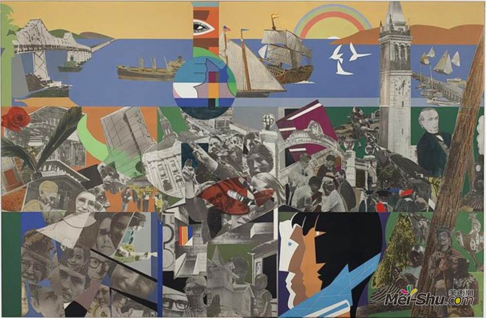 罗马勒·比尔登(Romare Bearden)高清作品《伯克利——城市及其人民》