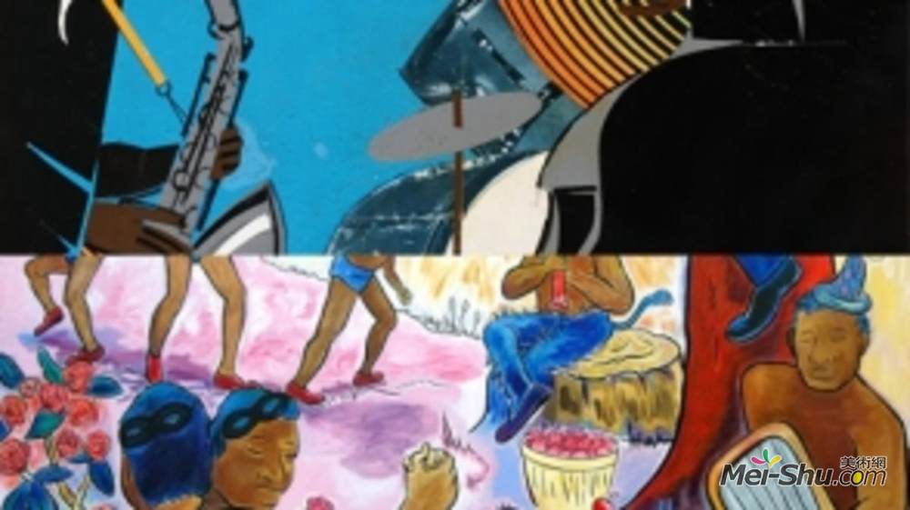 罗马勒·比尔登(Romare Bearden)高清作品《爵士乐狂想曲》