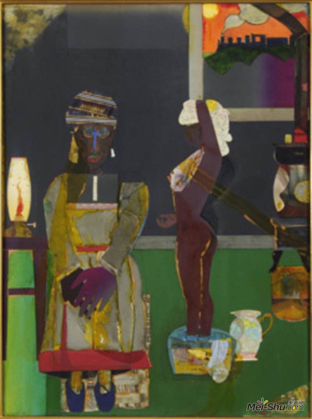 罗马勒·比尔登(Romare Bearden)高清作品《告别前奏曲》