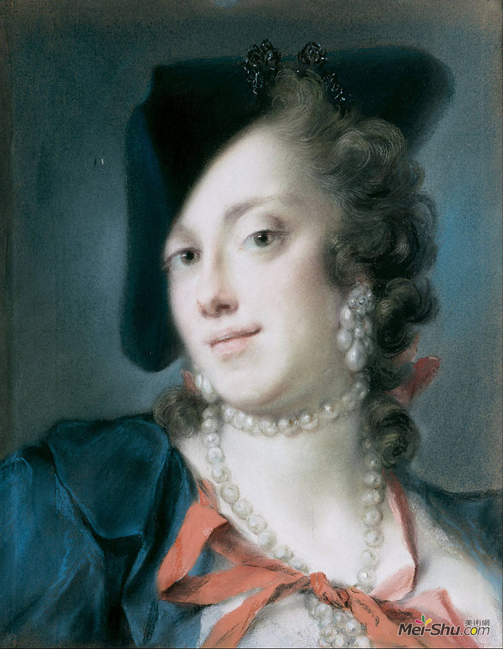 罗萨尔巴·卡列拉(Rosalba Carriera)高清作品《A Venetian Lady from the House of Barbarigo (Caterina Sagred》