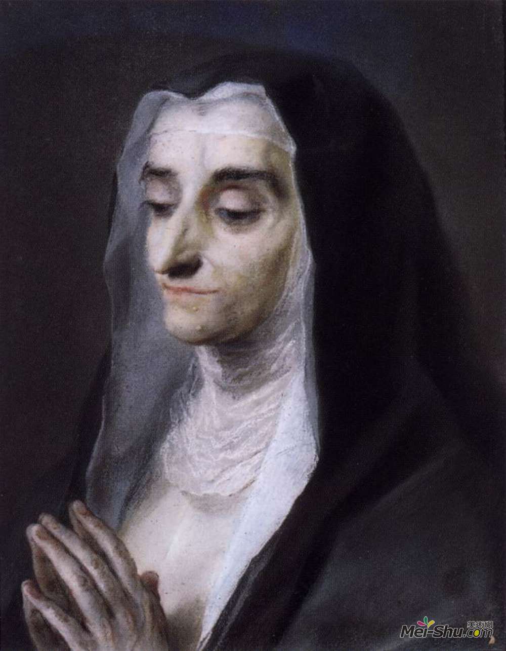 罗萨尔巴·卡列拉(Rosalba Carriera)高清作品《Portrait of Sister Maria Caterina》