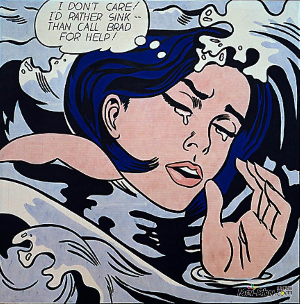 罗伊·李奇登斯坦(Roy Lichtenstein)高清作品《溺水女孩》