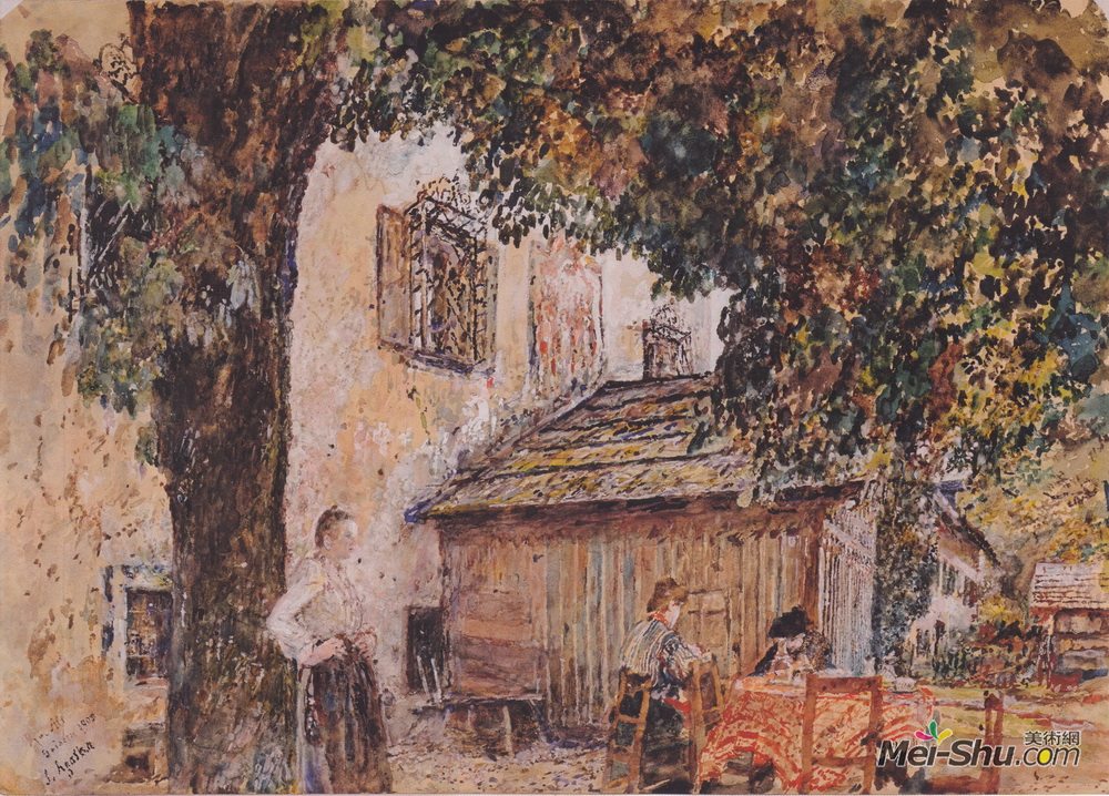 鲁道夫·冯阿尔特(Rudolf von Alt)高清作品《哥特式母题》