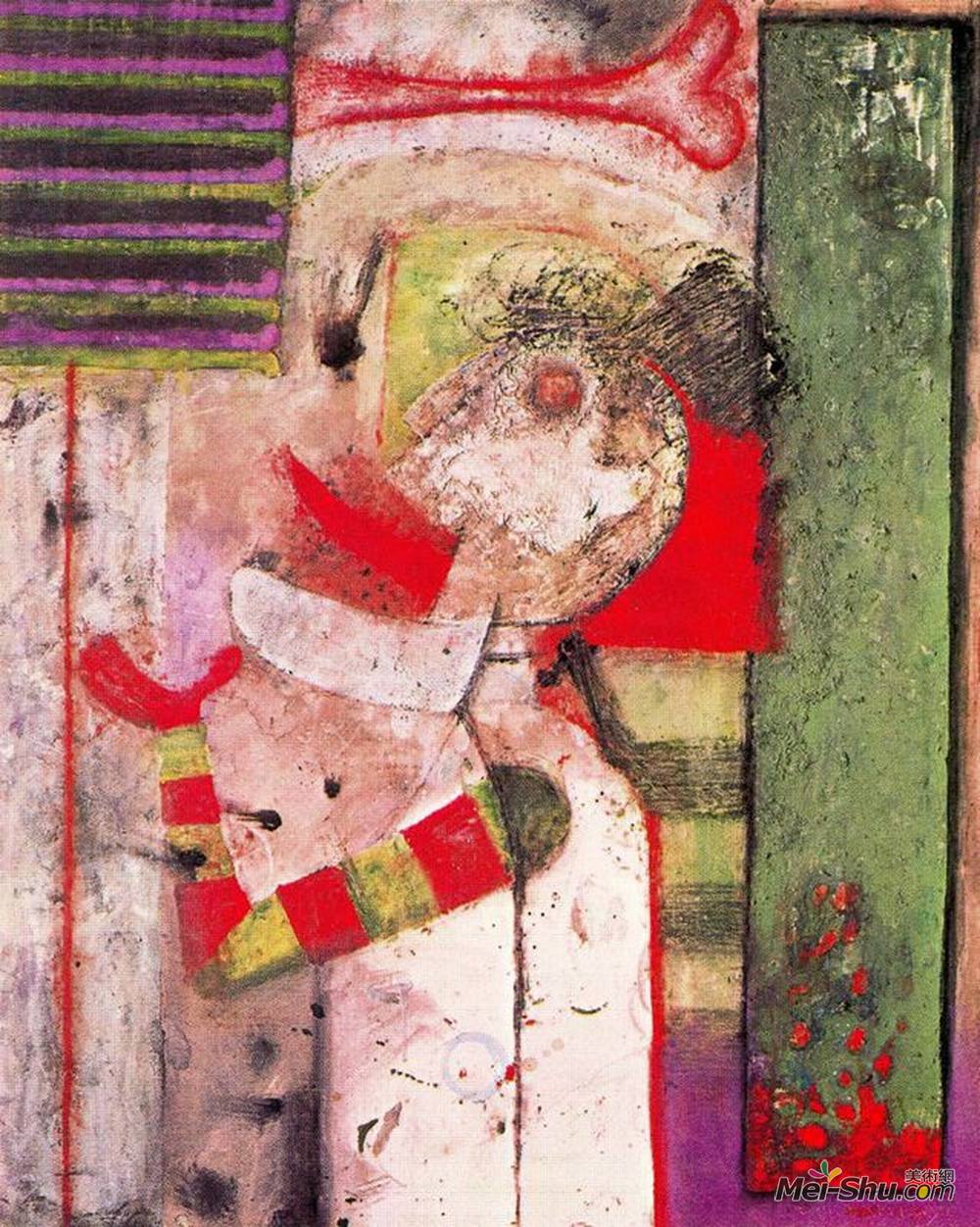 塔马约(Rufino Tamayo)高清作品《人伸出舌头》