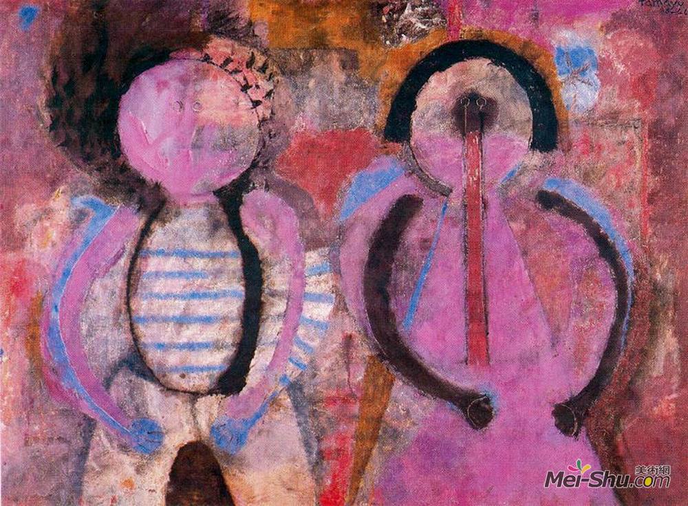 塔马约(Rufino Tamayo)高清作品《一个多月以前评论》