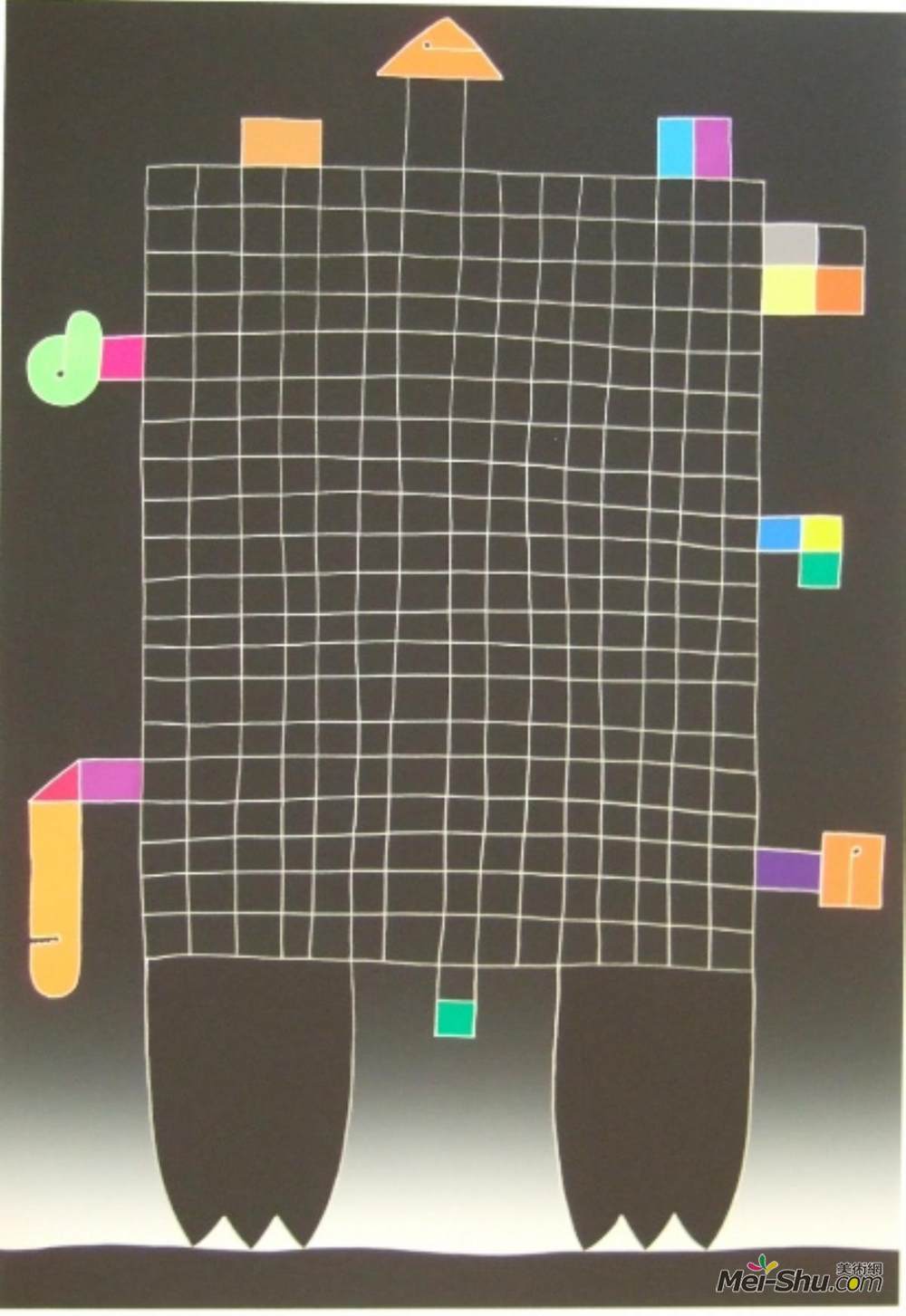 元永定正(Sadamasa Motonaga)高清作品《从白网》