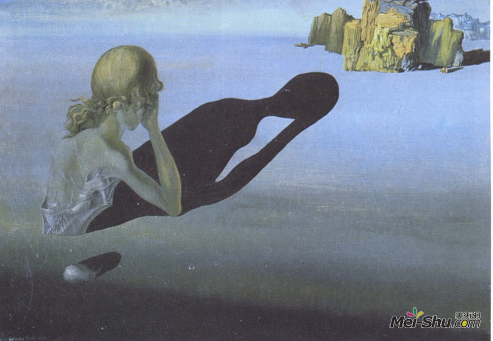 萨尔瓦多·达利(Salvador Dali)高清作品《悔恨，或狮身人面像埋在沙子里》
