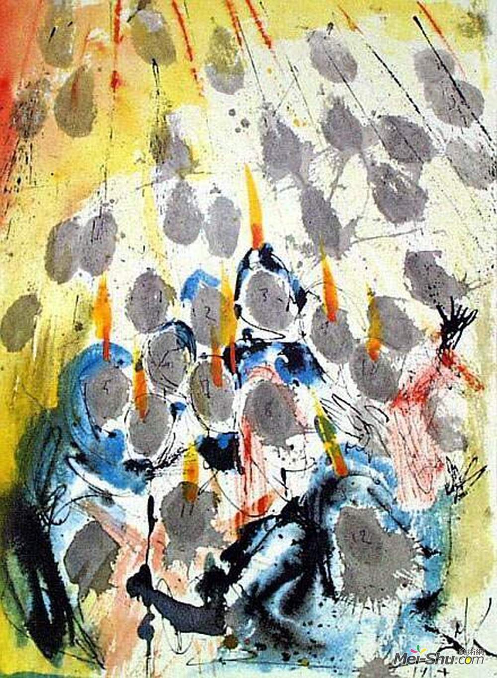 萨尔瓦多·达利(Salvador Dali)高清作品《似乎有舌头（徒1:14）》